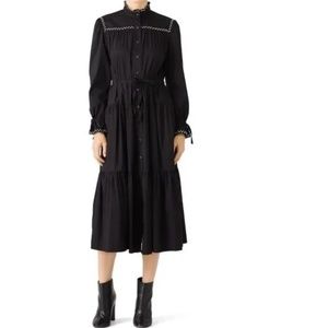 Sabina Musayev Mock Neck Midi Length Studded Dress